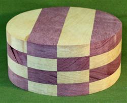 Bowl #470 - Purpleheart & Yellowheart Checkerboard Segmented Bowl Blank ~ 8" x 3 1/2" ~ $47.99